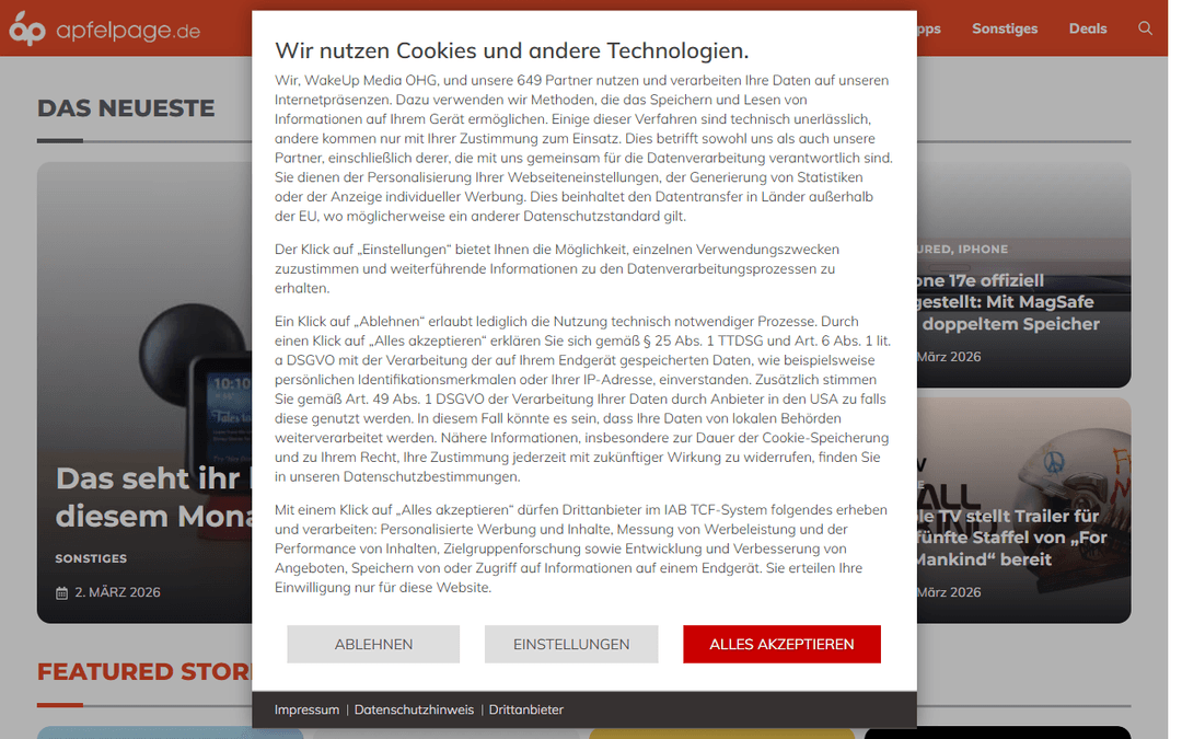 apfelpage.de publisher screenshot