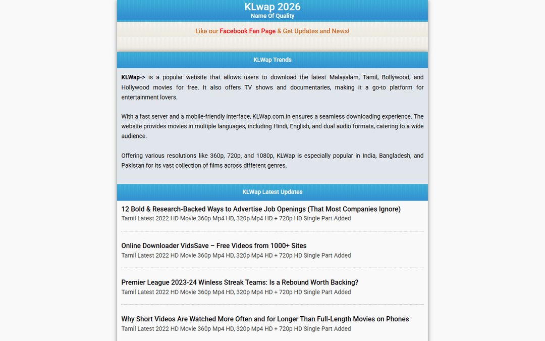 klwap.com.in publisher screenshot