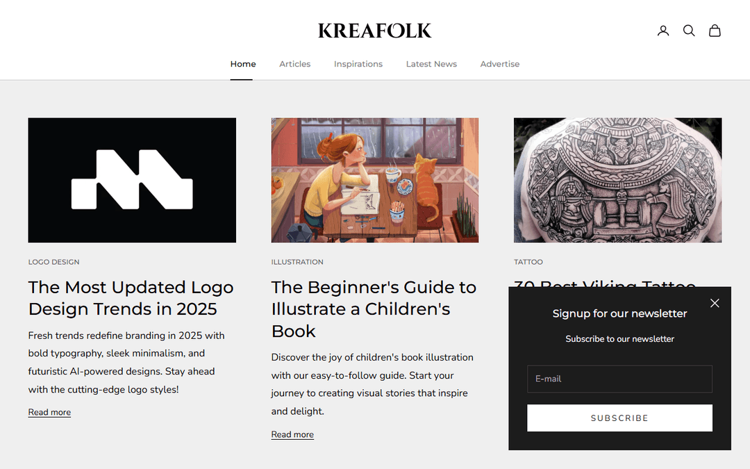 kreafolk.com publisher screenshot