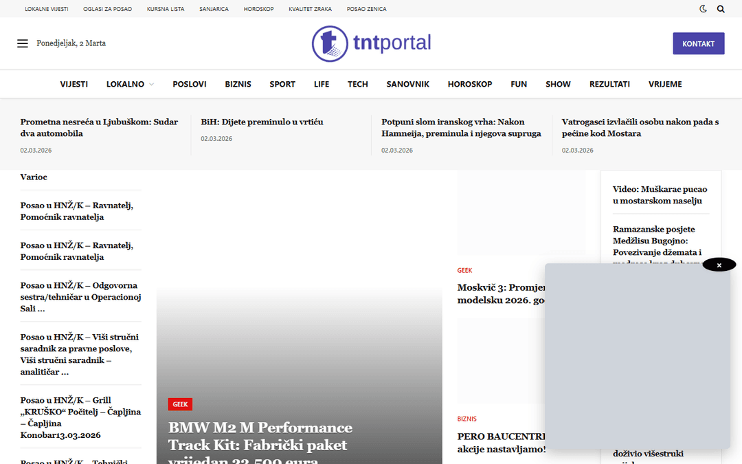 tntportal.ba publisher screenshot