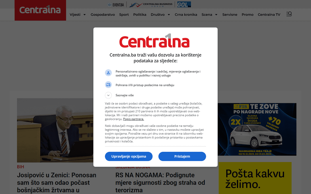 centralna.ba publisher screenshot