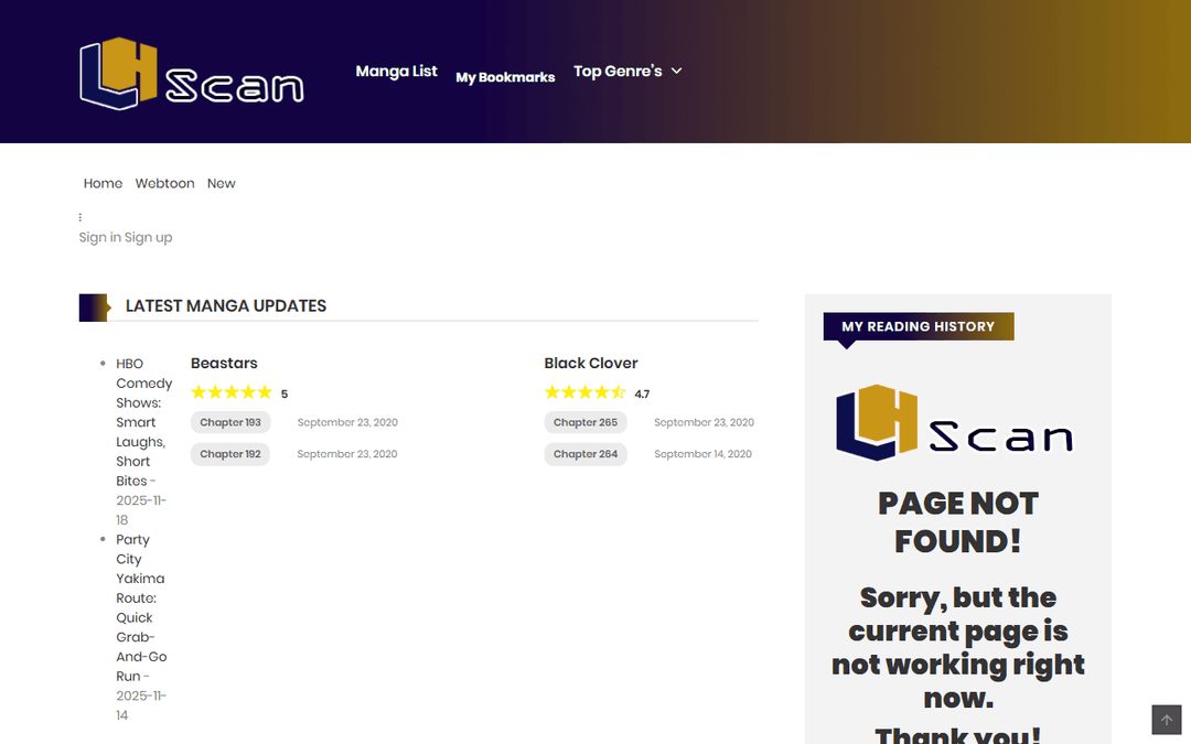 lhscan.me publisher screenshot