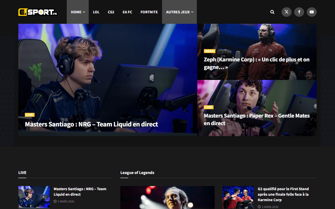 e.sport.fr publisher screenshot