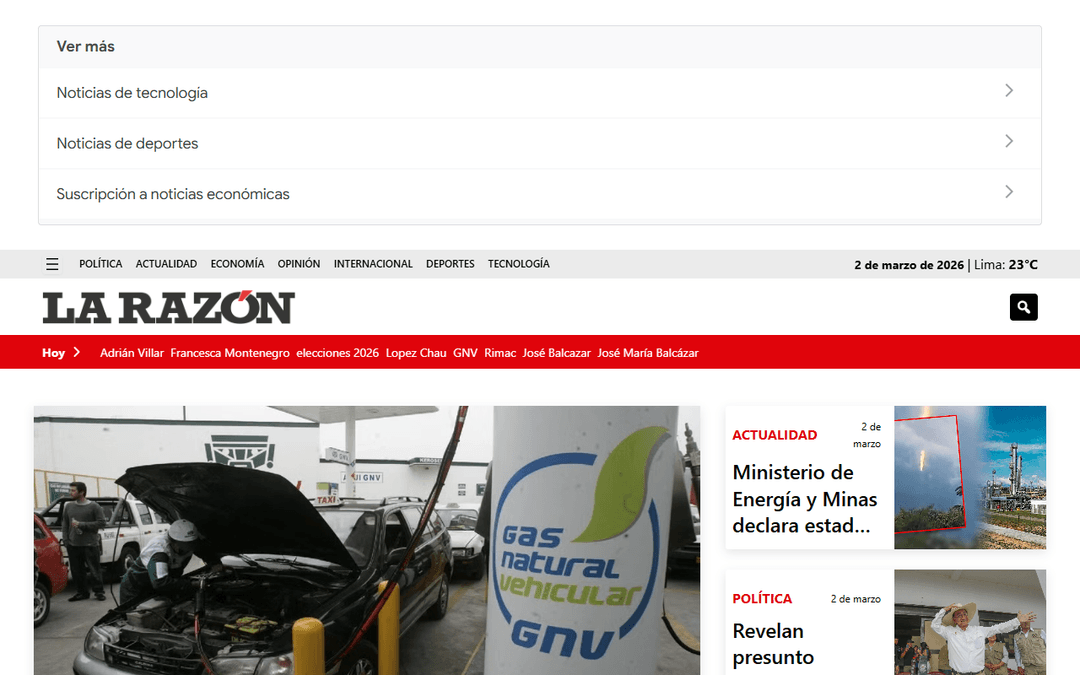 larazon.pe publisher screenshot