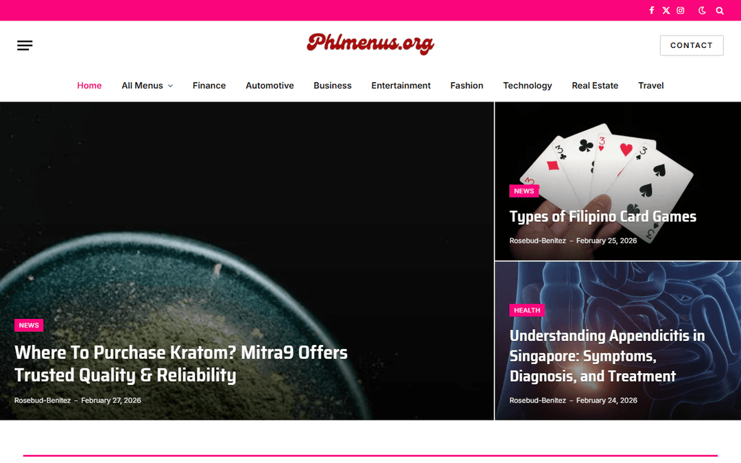 phlmenus.org publisher screenshot