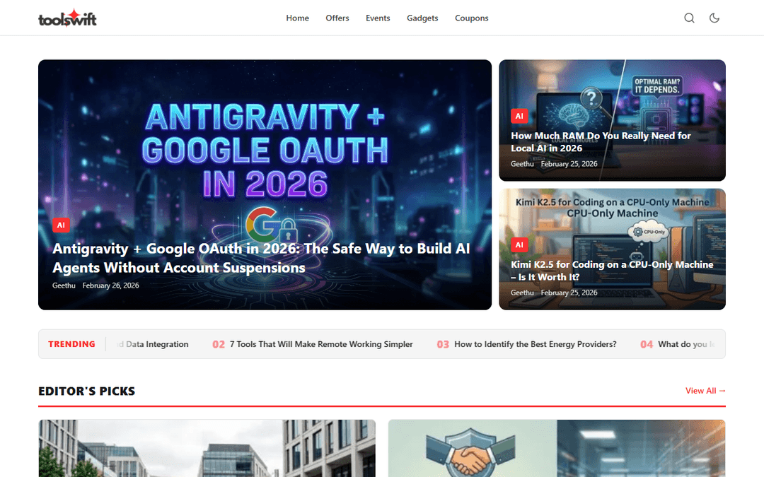 toolswift.com publisher screenshot