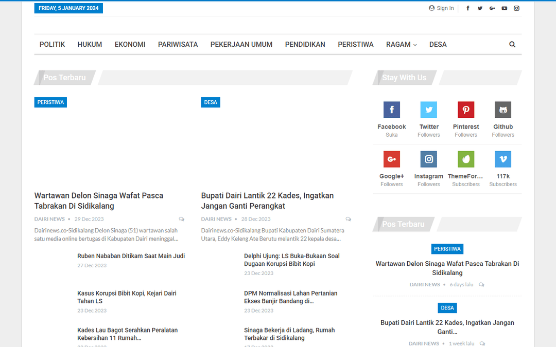 dairinews.co publisher screenshot