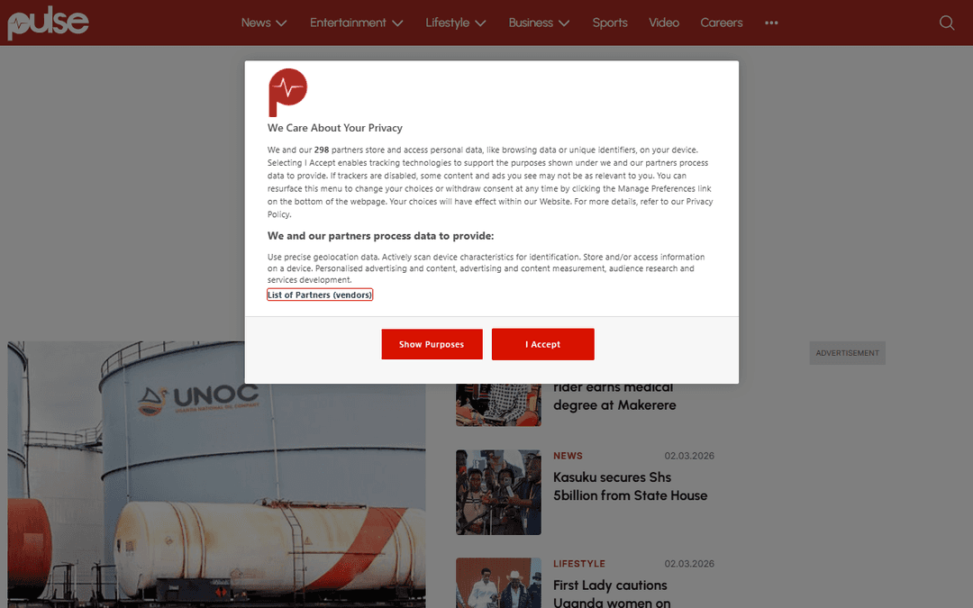 pulse.ug publisher screenshot