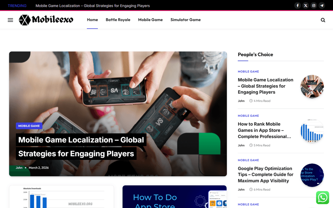 mobileexo.org publisher screenshot