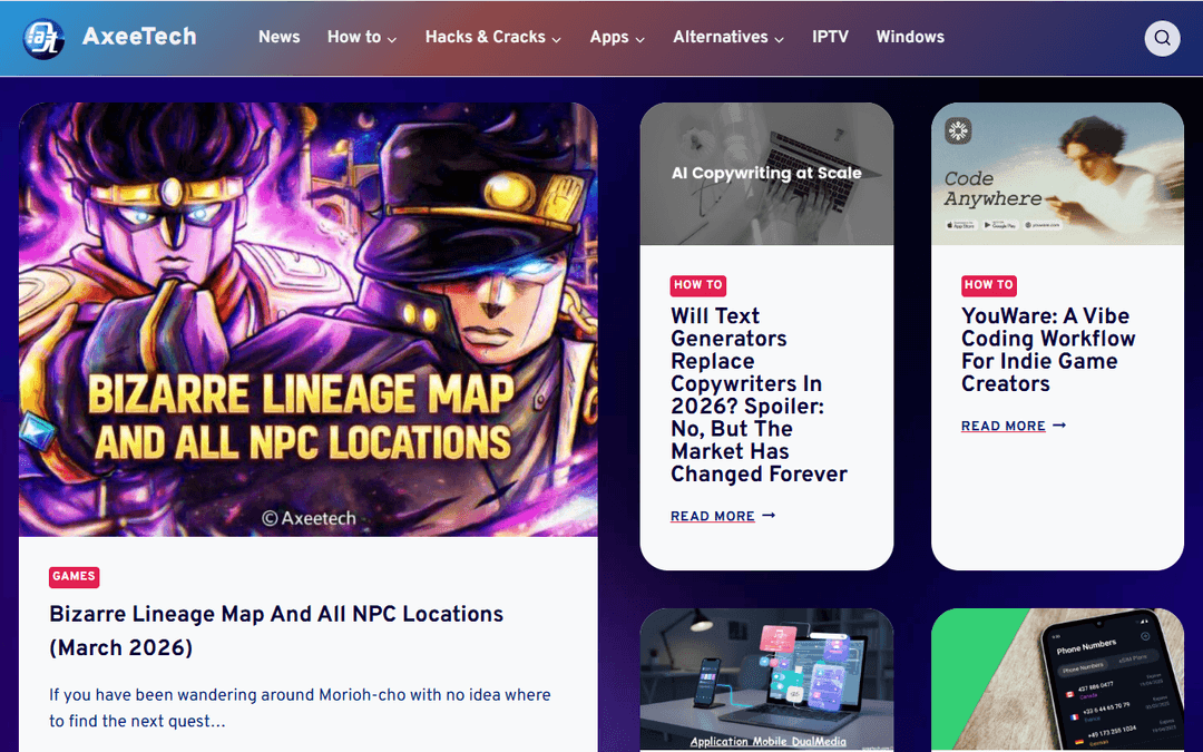 axeetech.com publisher screenshot