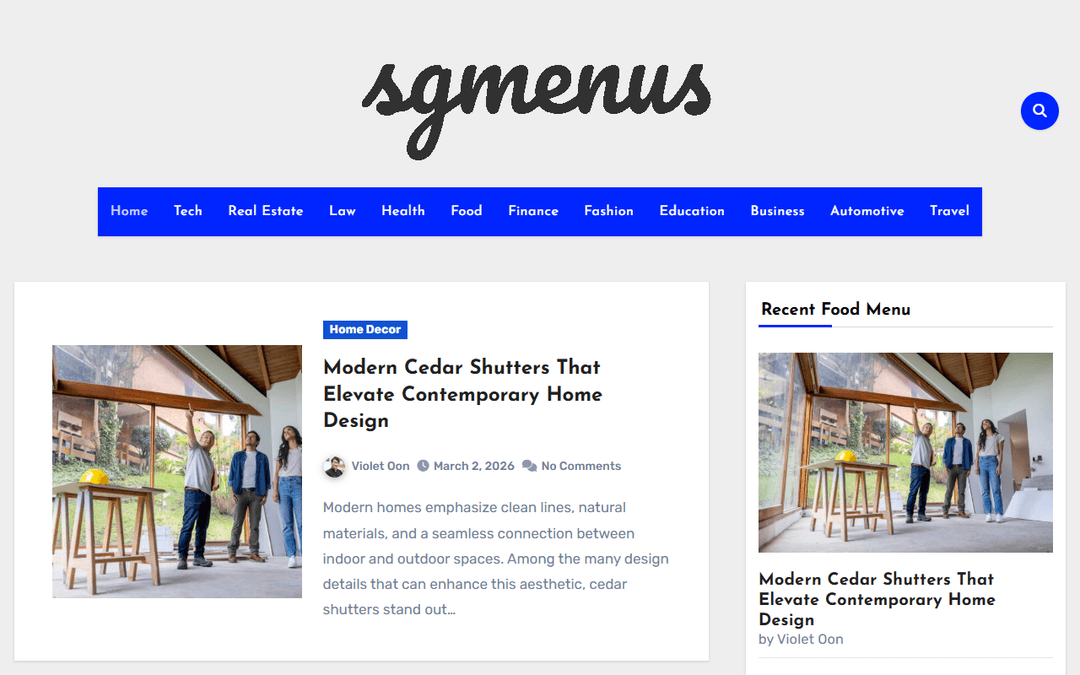 sgmenus.net publisher screenshot
