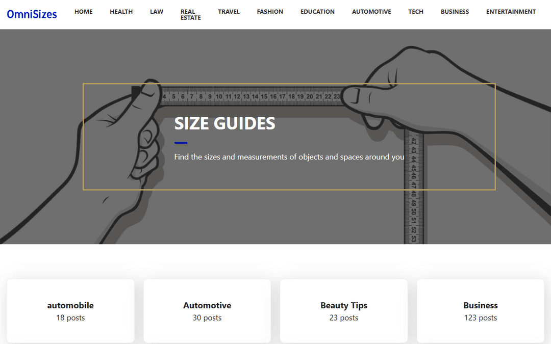 omnisizes.com publisher screenshot
