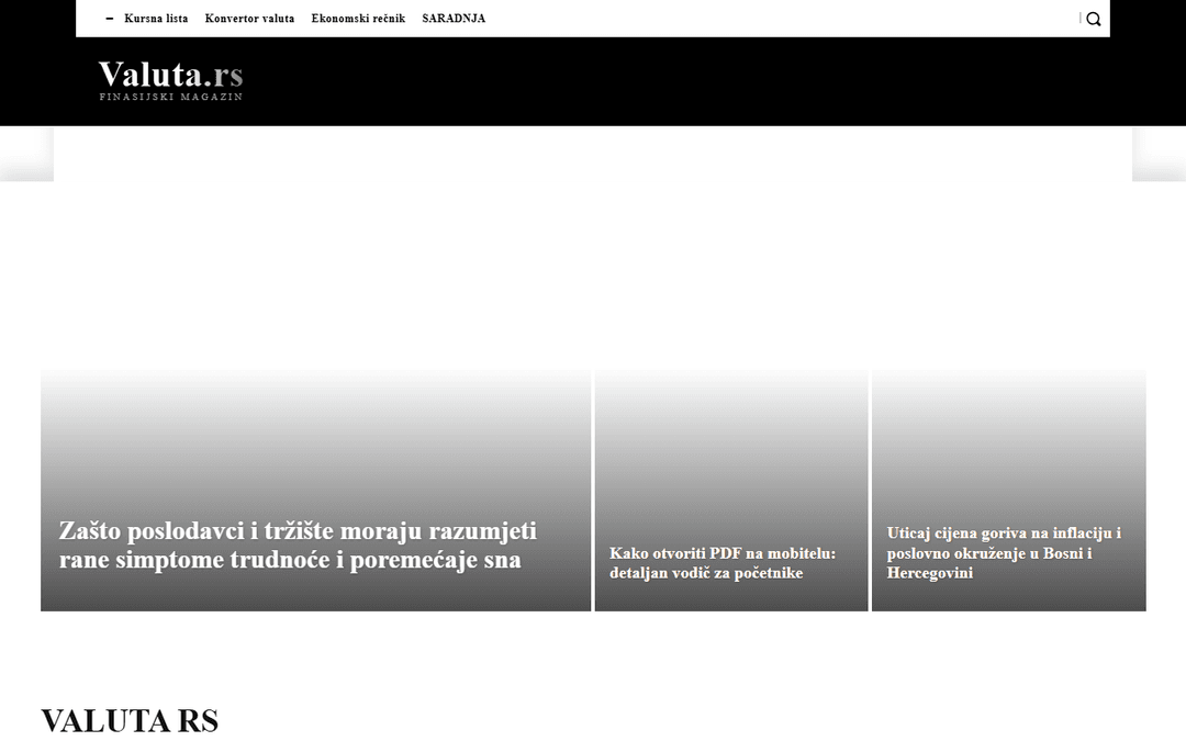 valuta.rs publisher screenshot