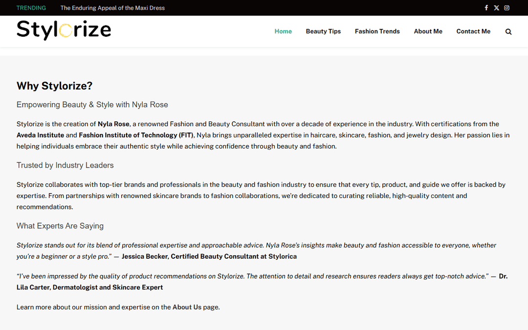 stylorize.uk publisher screenshot