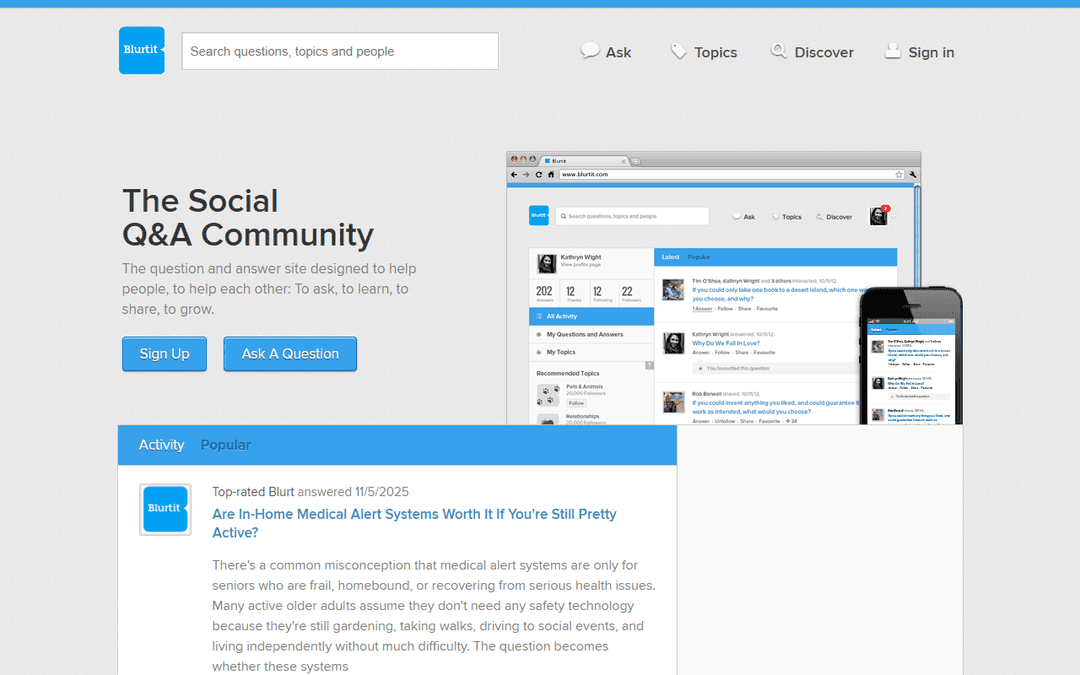 blurtit.com publisher screenshot