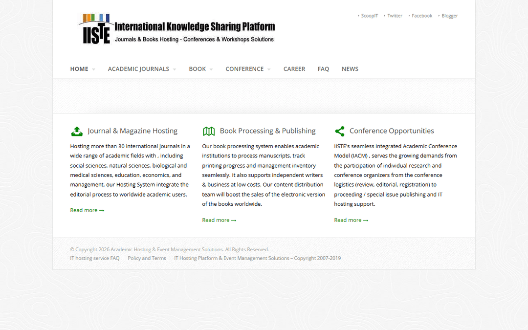 iiste.org publisher screenshot