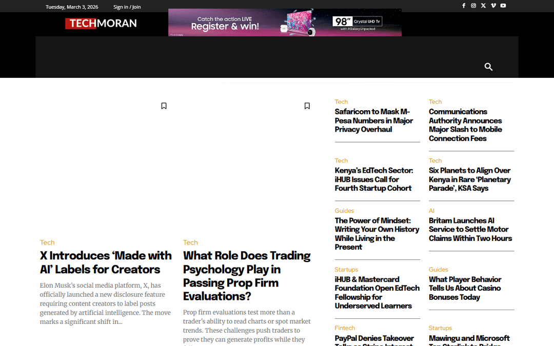 techmoran.com publisher screenshot