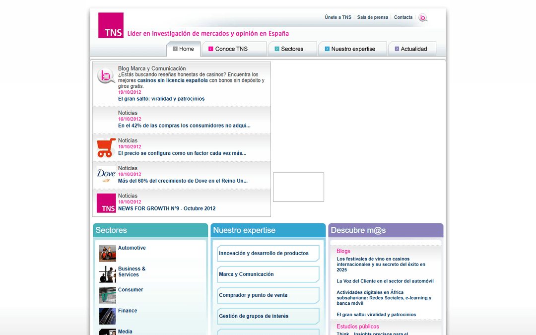 tns-global.es publisher screenshot