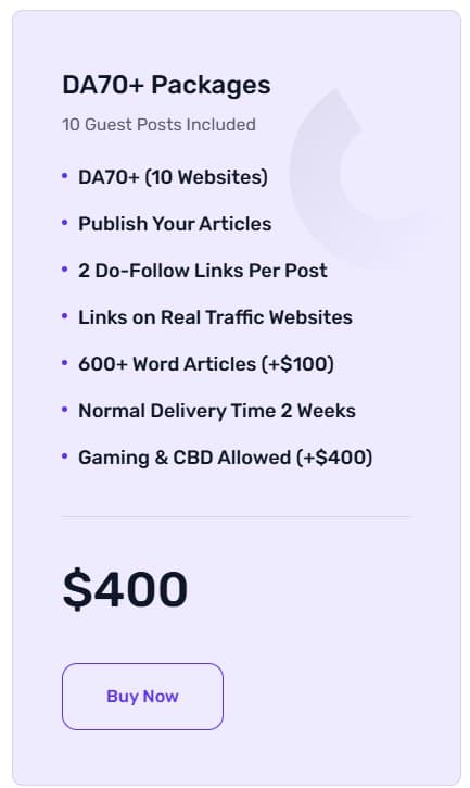 لقطة شاشة للناشر DA70+ Guest Posting Package (10 Guest Posts Included)