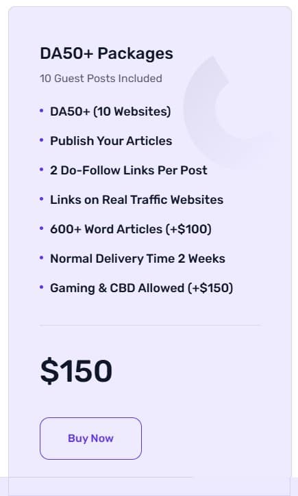 لقطة شاشة للناشر DA50+ Guest Posting Package (10 Guest Posts Included)