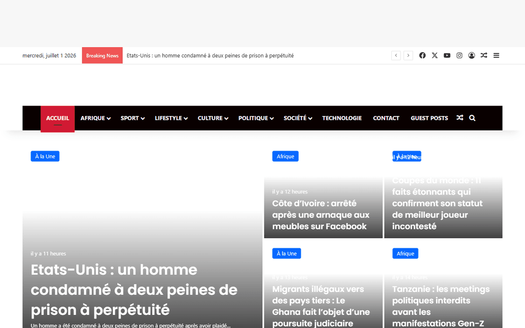 Screenshot des Publishers afrikmag.com