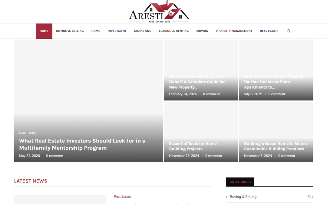 aresti-realestate.com publisher screenshot