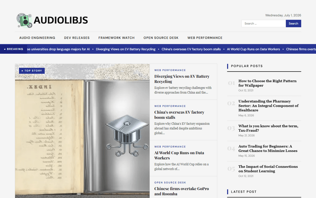 Screenshot des Publishers audiolibjs.org