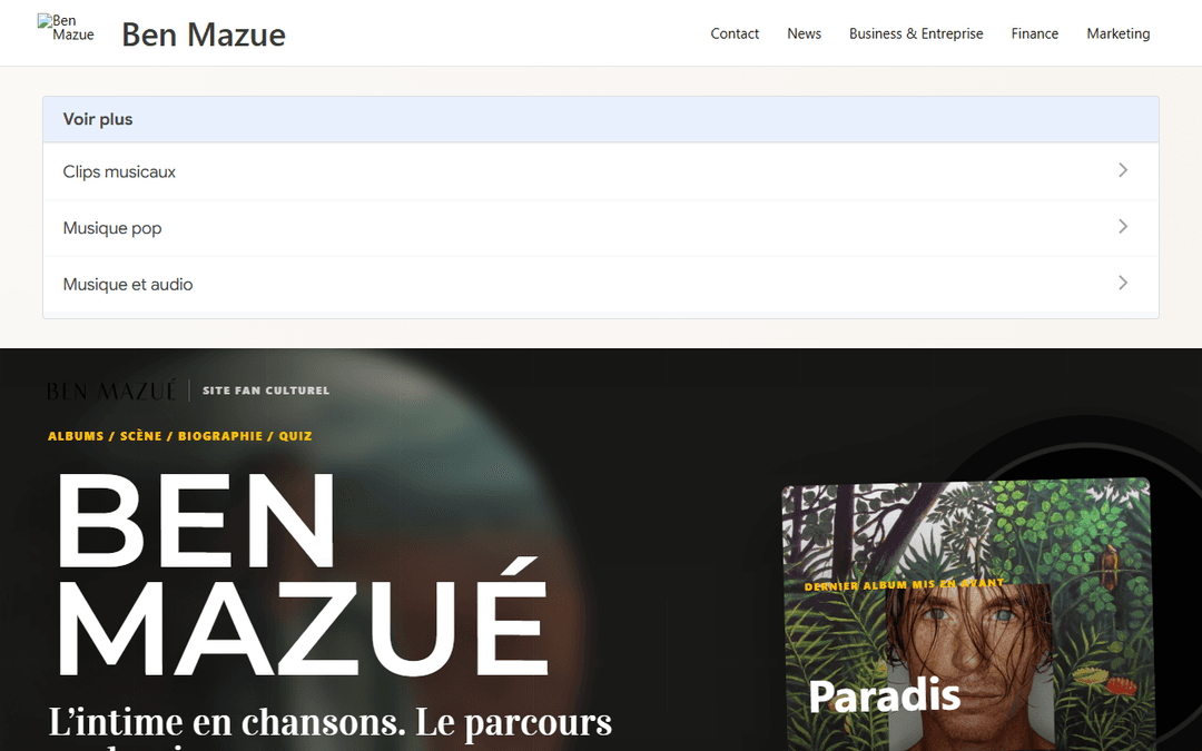 Capture d'écran de l'éditeur benmazue.com
