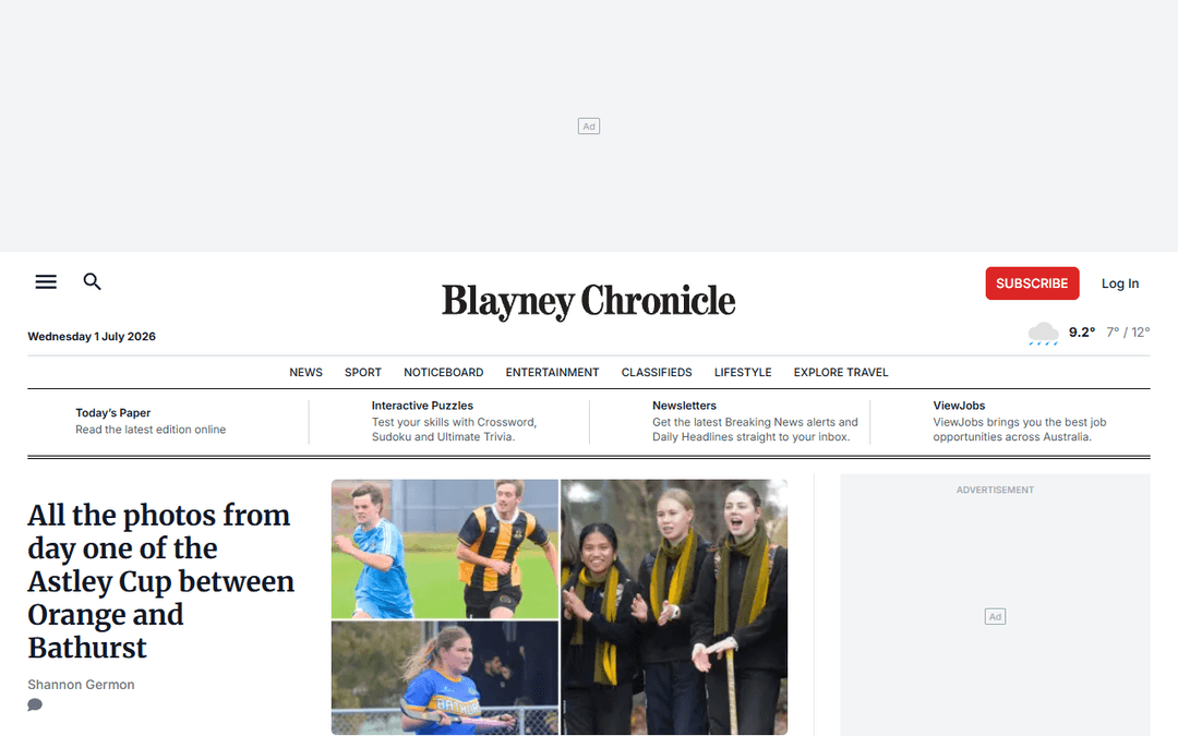 blayneychronicle.com.au publisher screenshot