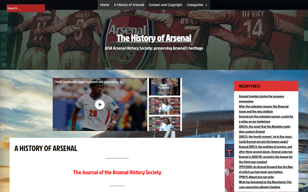 blog.woolwicharsenal.co.uk publisher screenshot