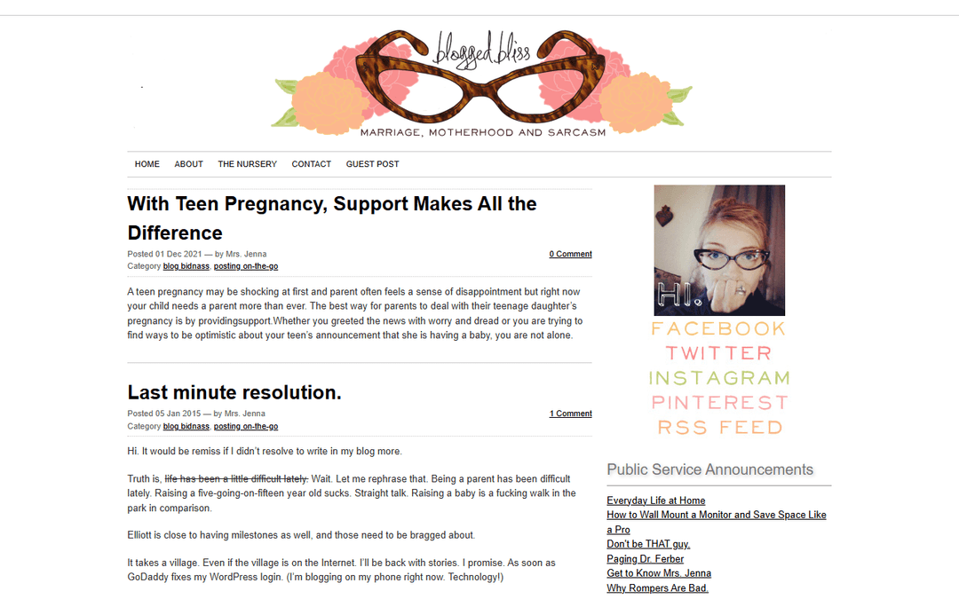bloggedbliss.com publisher screenshot