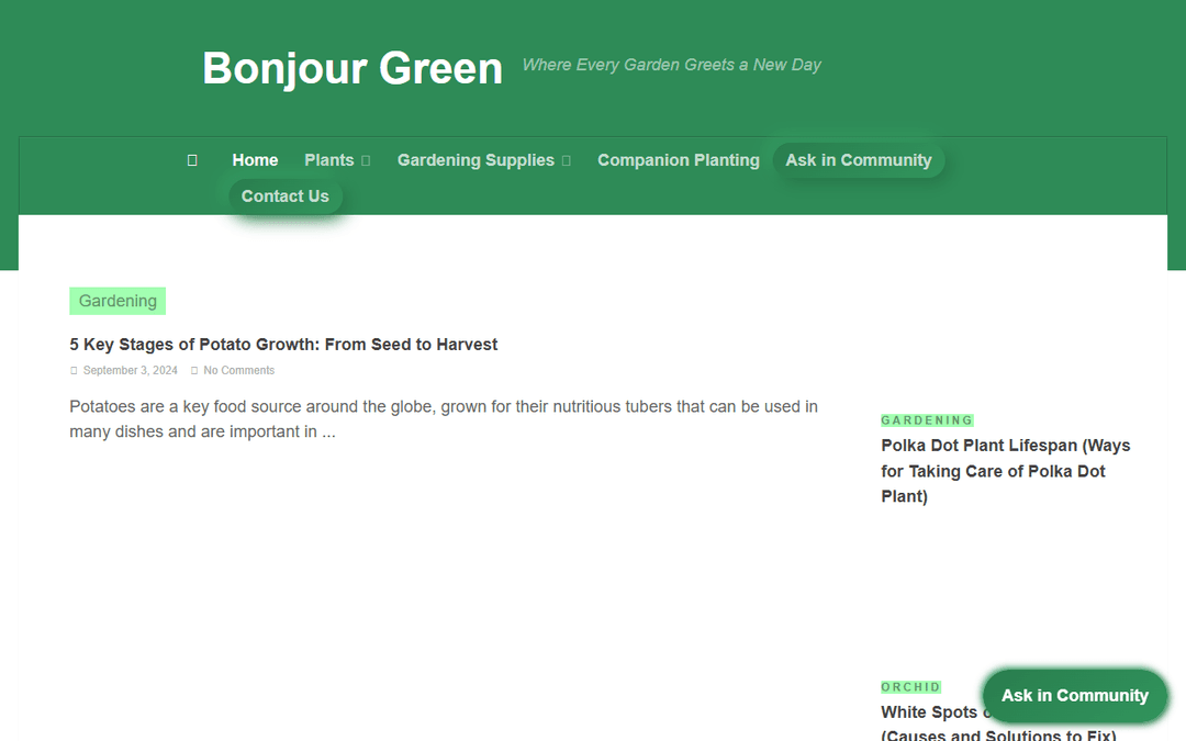 Screenshot des Publishers bonjourgreen.com