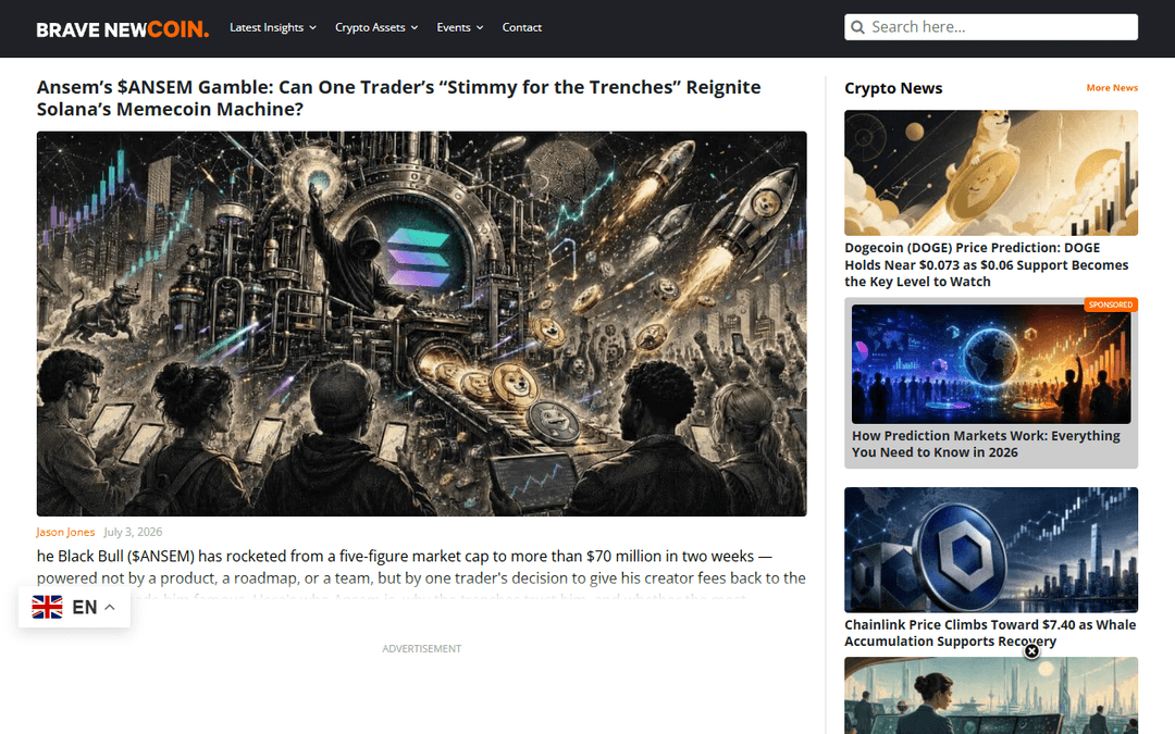 bravenewcoin.com publisher screenshot