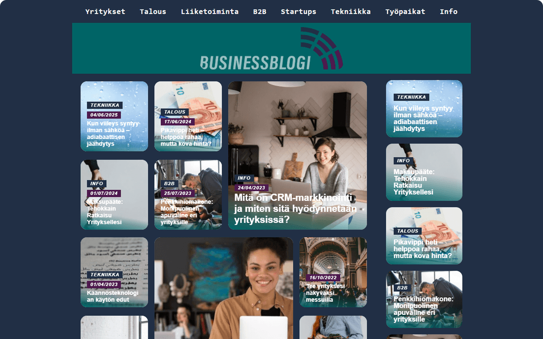 businessblogi.fi publisher screenshot