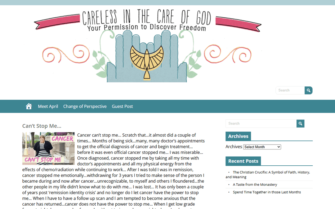 carelessinthecareofgod.com publisher screenshot