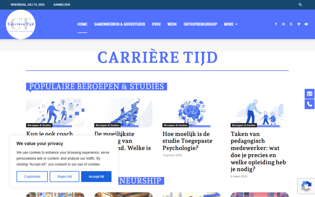 carrieretijd.nl publisher screenshot