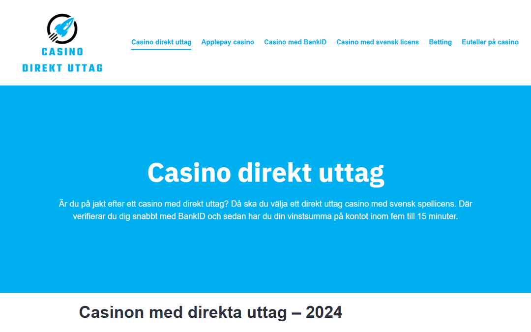 casinodirektuttag.com publisher screenshot