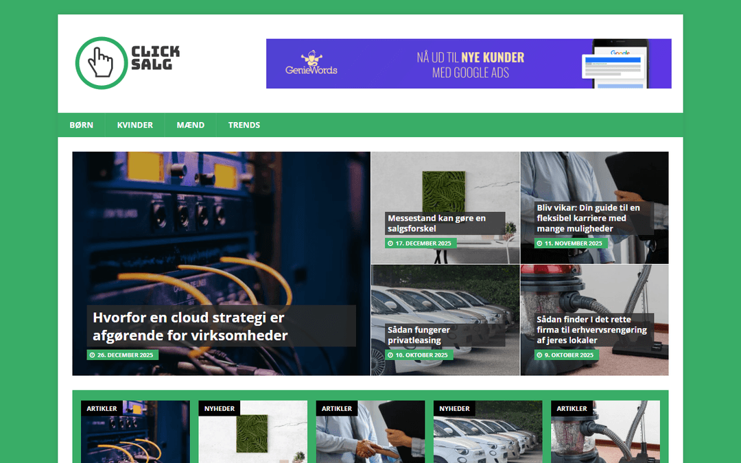 clicksalg.dk publisher screenshot