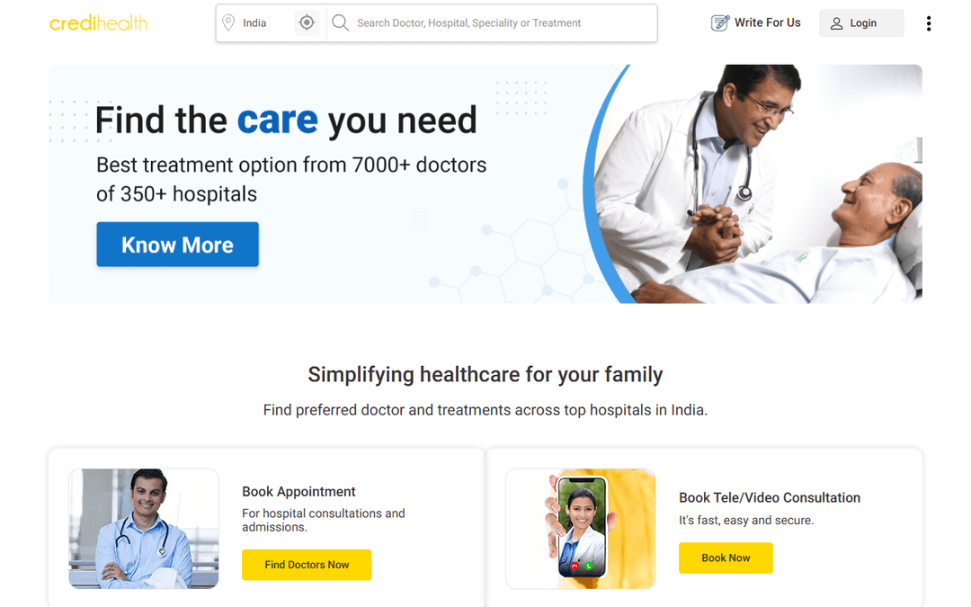 credihealth.com publisher screenshot