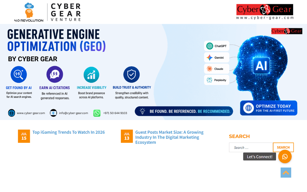 Screenshot des Publishers cybergear2.com