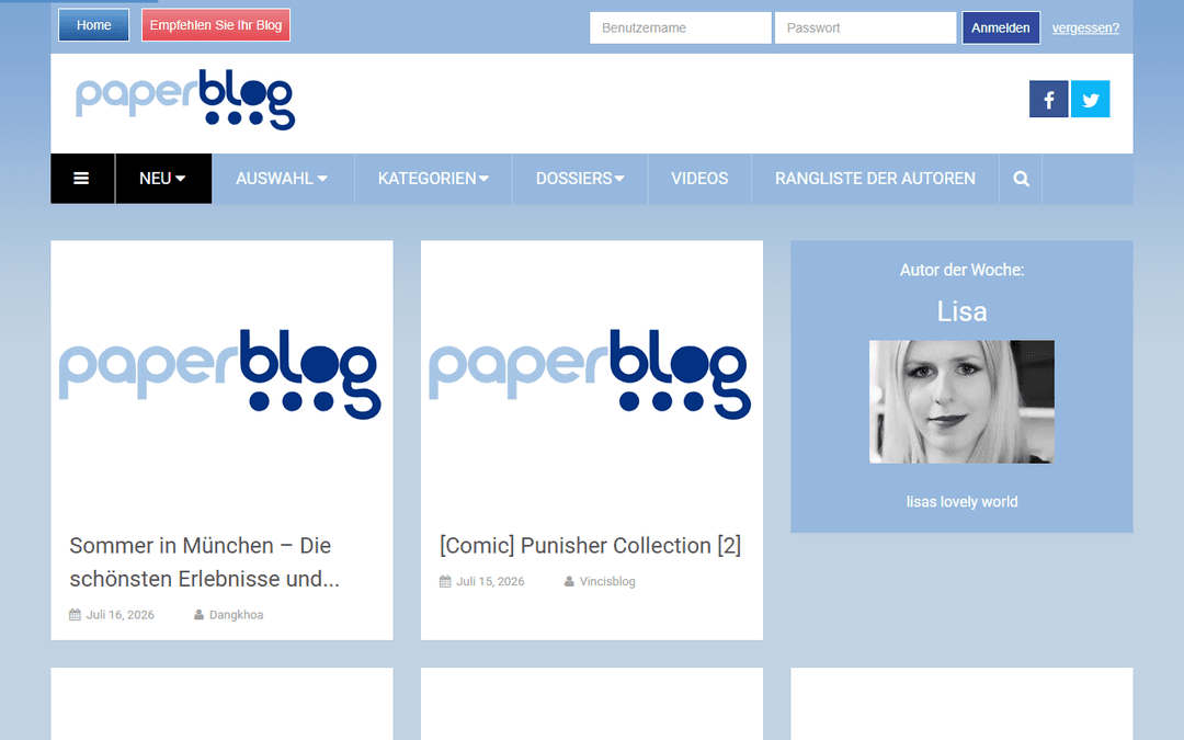 Capture d'écran de l'éditeur de.paperblog.com