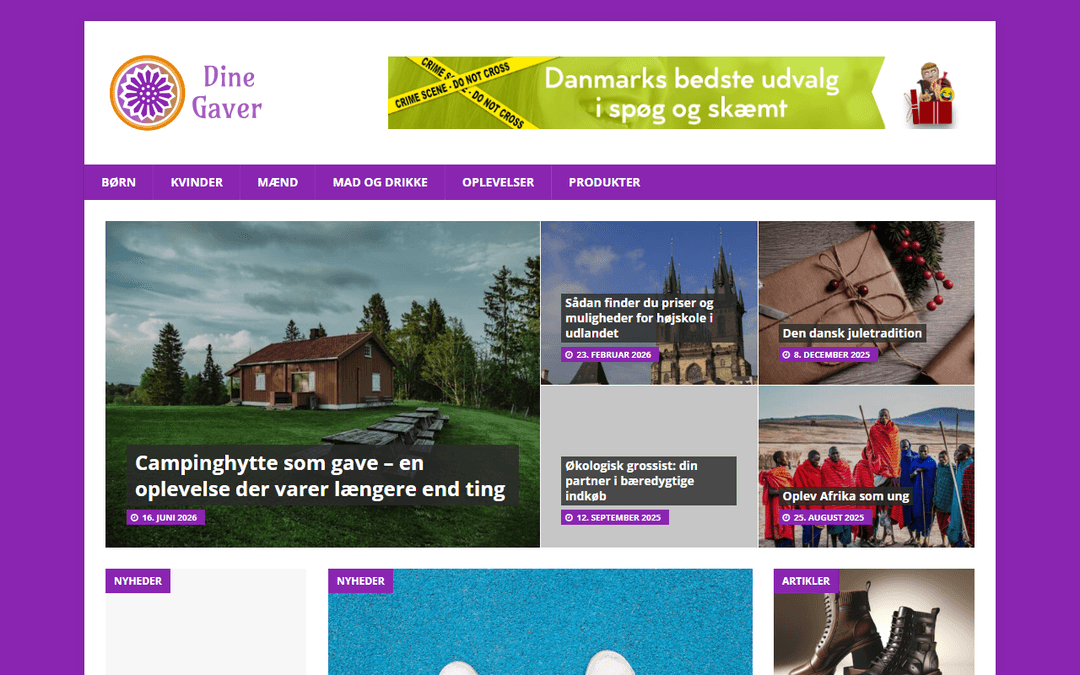 dinegaver.dk publisher screenshot