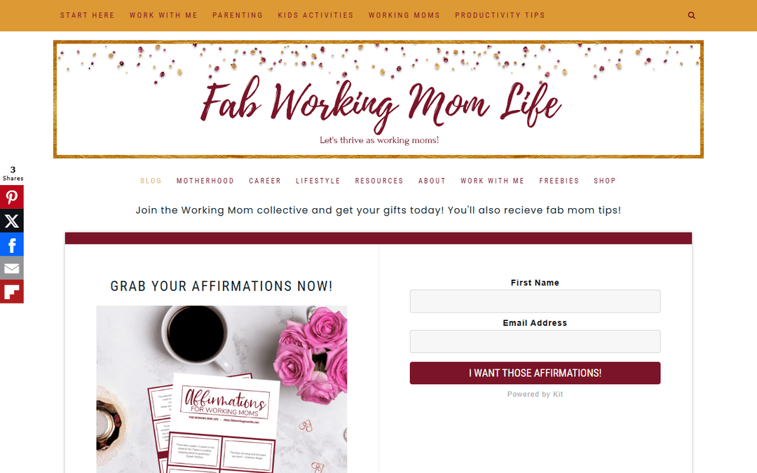 fabworkingmomlife.com publisher screenshot