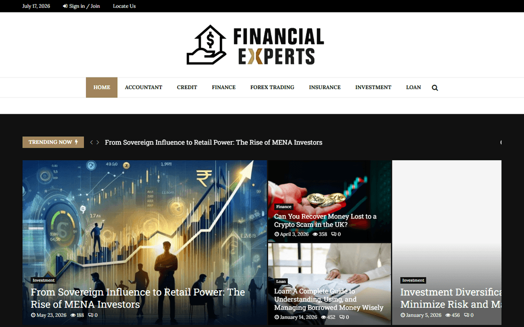 financial-experts.co.uk publisher screenshot
