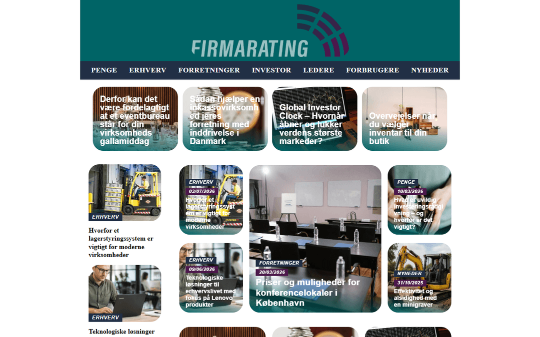 Screenshot des Publishers firmarating.dk