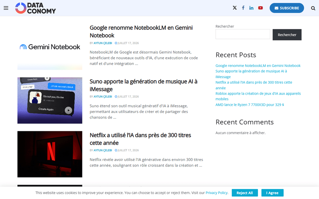 Screenshot des Publishers fr.dataconomy.com