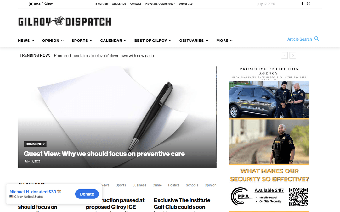 Screenshot des Publishers gilroydispatch.com