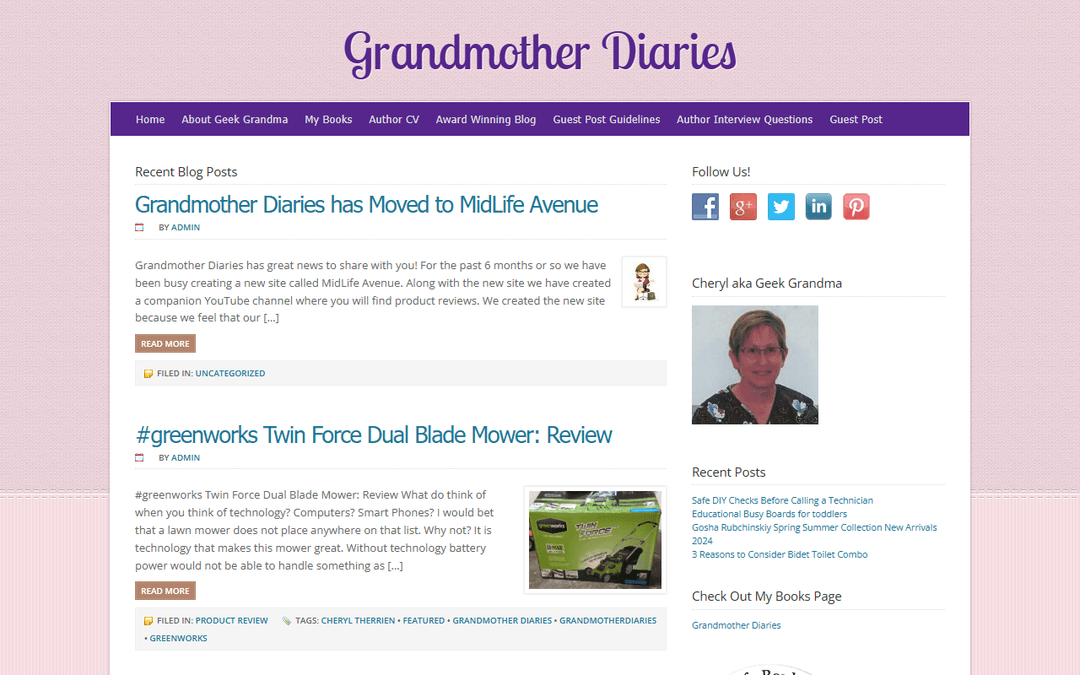grandmotherdiaries.com publisher screenshot