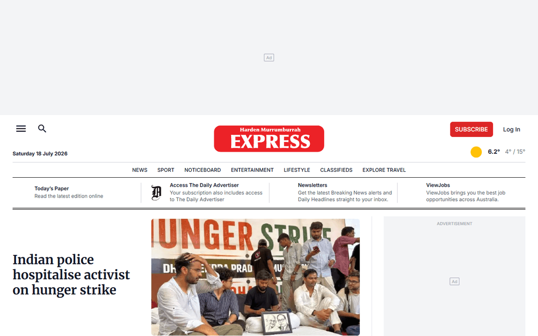 hardenexpress.com.au publisher screenshot