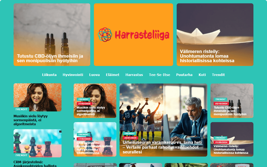harrasteliiga.fi publisher screenshot